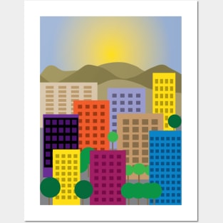 City day landscape Posters and Art